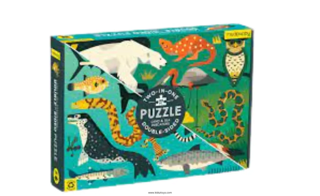 Mudpuppy animal kingdom double sided puzzle